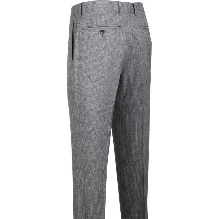 スーツセレクト 【発送在庫あり】【CLASSICO TAPERED】【秋冬】2釦シングルスーツ 1タック/グレー×ストライプ/REDA ACTIVE/NEW ZEALAND WOOL MERINO/SHOWER CLEAN グレー系(灰)