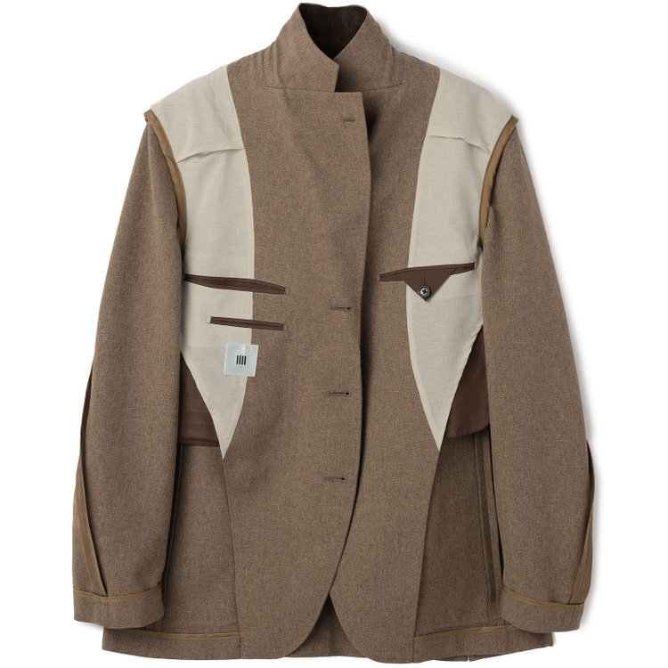 シルバーライン 【RBC】【春夏】3釦段返りジャケット/ベージュ/パッチポケット/4S SUSTAINABILITY&ECOLOGY FABRIC 茶中間