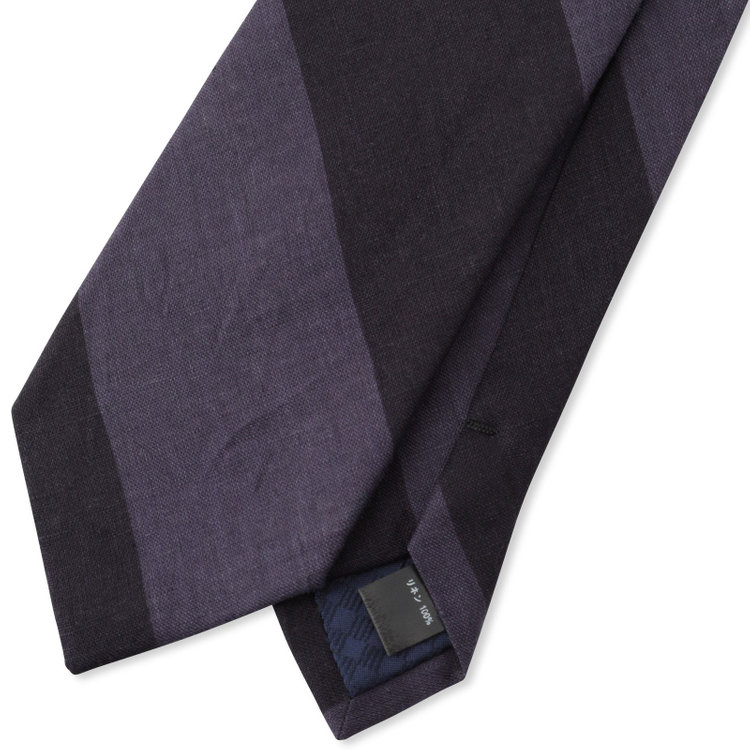 シルバーライン 【SILVER LINE】リネンストライプネクタイ 8.0cm幅/ネイビー×パープル その他