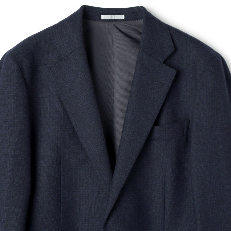 シルバーライン 【発送在庫あり】【CLASSICO TAPERED】【秋冬】2釦シングルスーツ 1タック/ネイビー×グレンチェック/RE:NEWOOL/※裾上げ必要 青中間