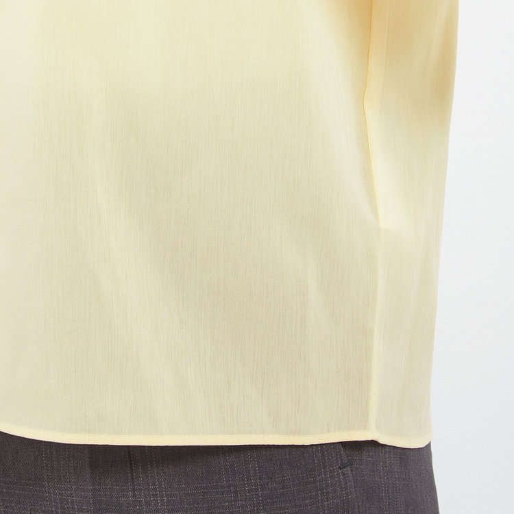 シルバーライン 【SL/長袖】バンドカラー比翼仕様/イエロー/「ストレッチ」「通気性」「吸水・速乾」 黄中間