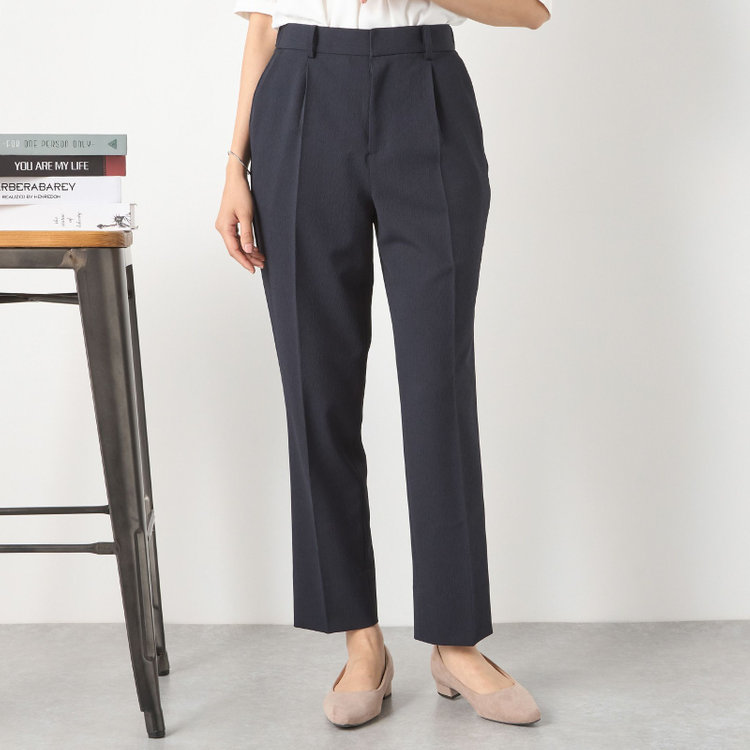 シルバーライン 【RELAX TAPERED】【春夏】1釦テーパードパンツスーツ/ネイビー/ウエストシャーリング/ウォッシャブル/4S SUSTAINABILITY&ECOLOGY FABRIC/※パンツ裾上げ済仕様 紺中間