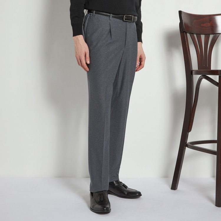 シルバーライン 【CLASSICO TAPERED】【春夏】1タックテーパードパンツ/グレー/ウエストシャーリング仕様/4S SUSTAINABILITY&ECOLOGY FABRIC/※裾直し必要 グレー中間