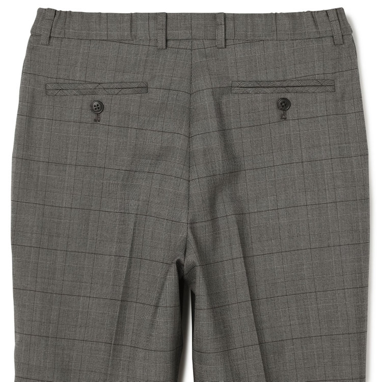 シルバーライン 【SL】【年間】1釦シングル 2Way スカート&パンツスーツ/グレー×チェック/ウエストシャーリング仕様/ウォッシャブル/※パンツ裾上げ済仕様 グレー中間