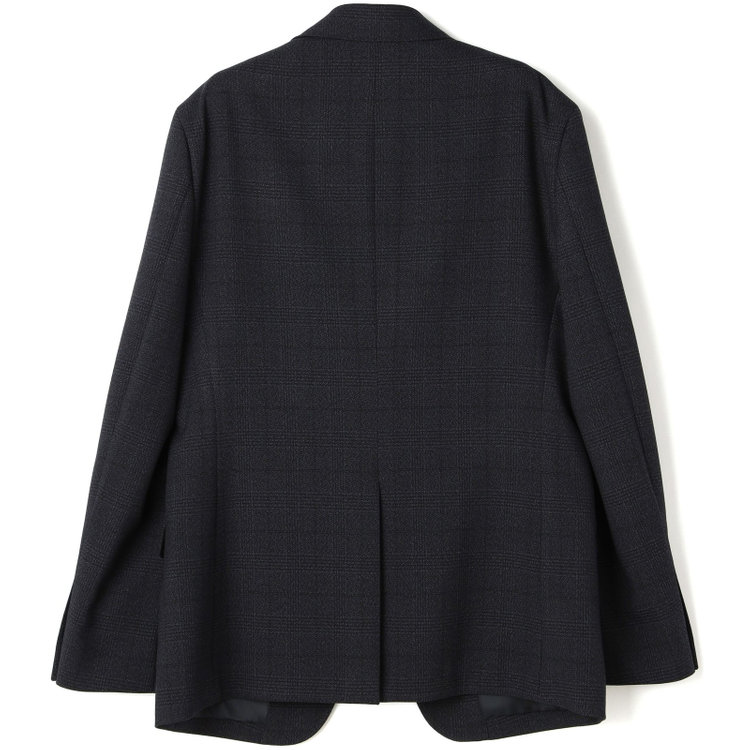 ブラックライン 【SLIM TAPERED】【秋冬】2釦シングルスリーピーススーツ 0タック/ネイビー×グレンチェック /ウエストムーブ/4S TAKE OUT SUITS / ※パンツ裾上げ済仕様 紺濃色