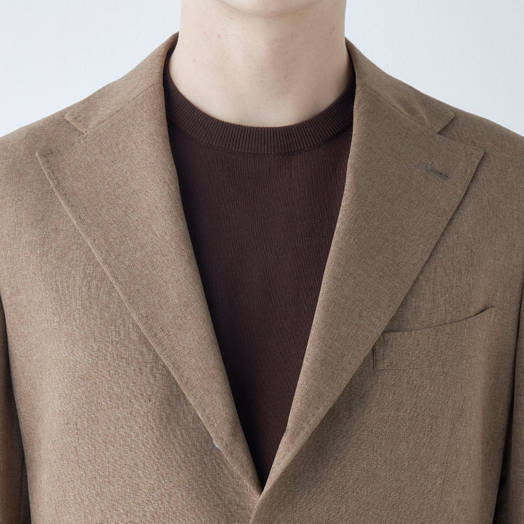 シルバーライン 【RBC】【春夏】3釦段返りジャケット/ベージュ/パッチポケット/4S SUSTAINABILITY&ECOLOGY FABRIC 茶中間