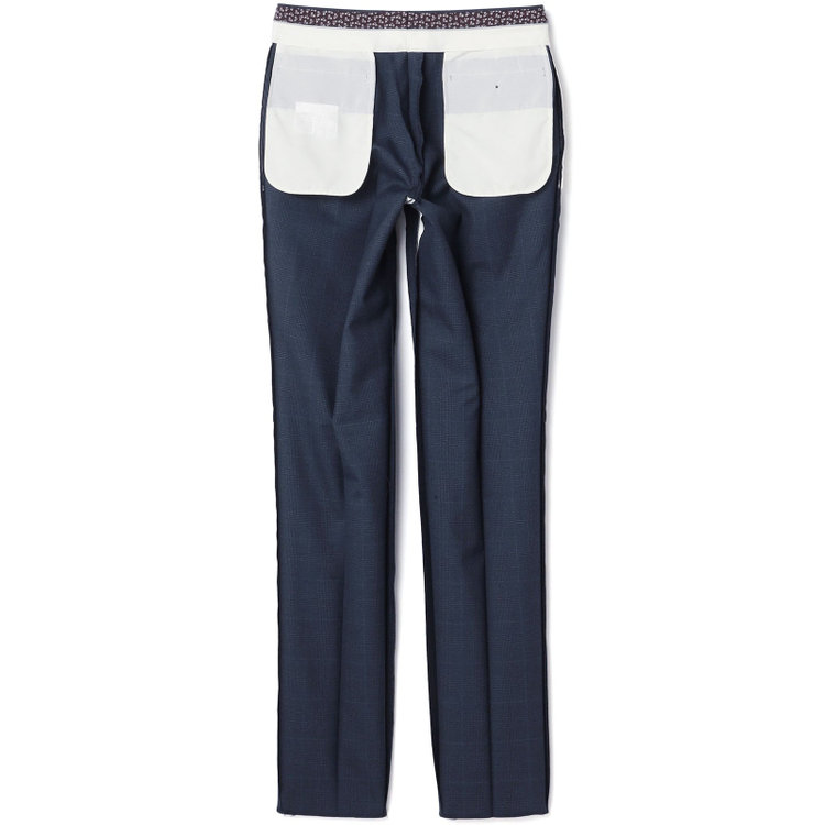 シルバーライン 【発送在庫あり】【CLASSICO TAPERED】【秋冬】スペアパンツ付き/2釦シングルスーツ 1タック/ネイビー×グレンチェックオーバーペン/ウォッシャブル/※裾上げ必要 青中間