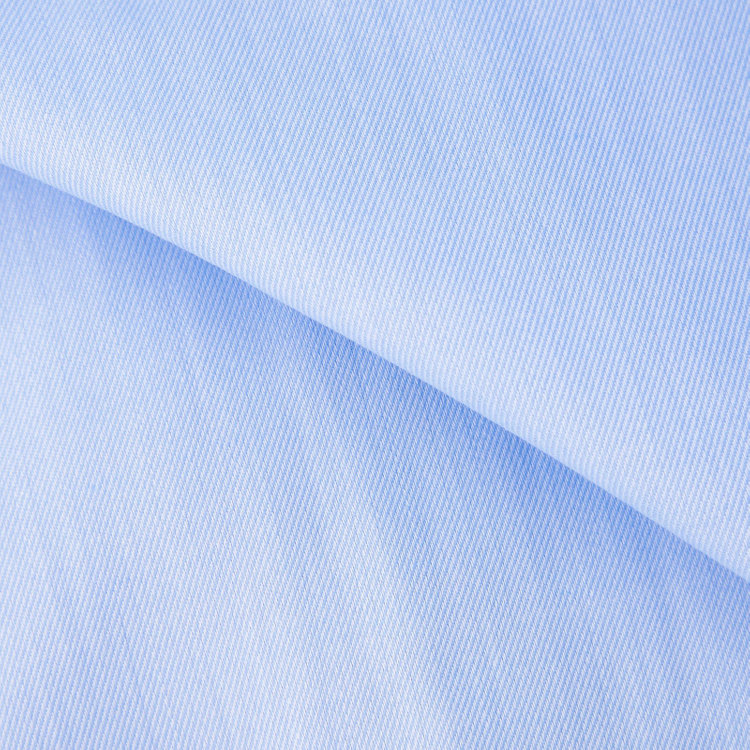 ブラックライン 【BLACK LINE】【形態安定】クレリックホリゾンタルワイドスナップダウンワイシャツ/襟袖口：ホワイト+ブルー×ソリッド 青中間