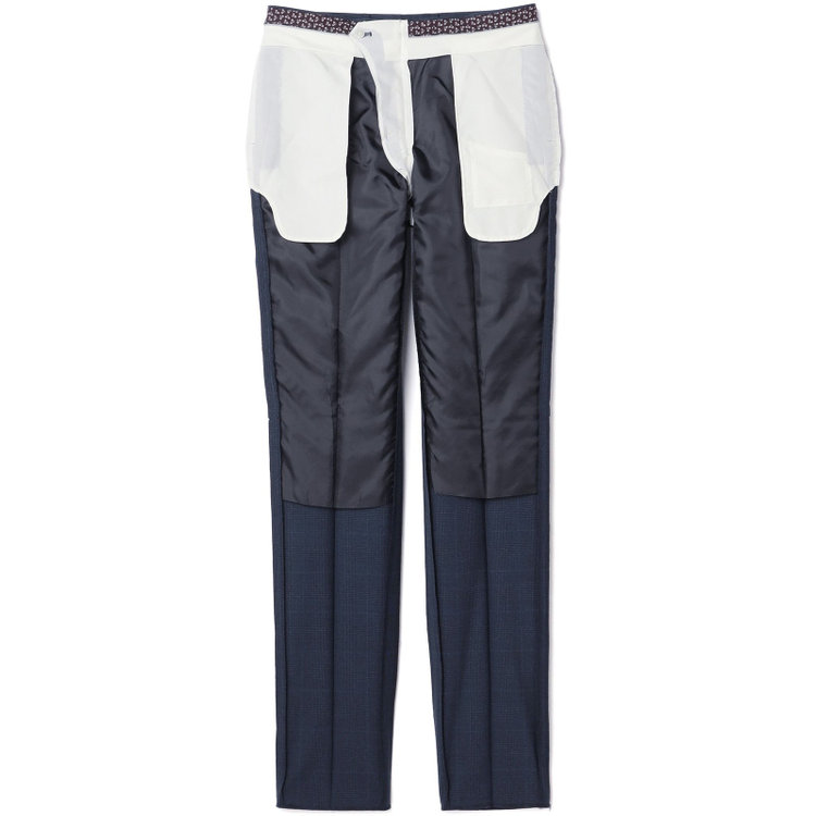 シルバーライン 【発送在庫あり】【CLASSICO TAPERED】【秋冬】スペアパンツ付き/2釦シングルスーツ 1タック/ネイビー×グレンチェックオーバーペン/ウォッシャブル/※裾上げ必要 青中間