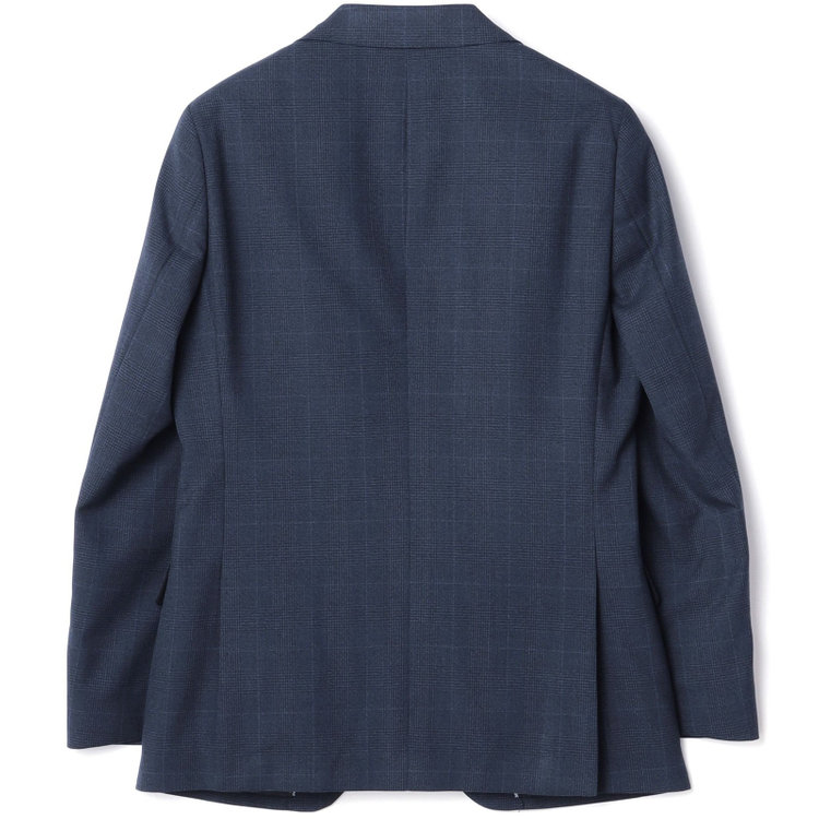 シルバーライン 【発送在庫あり】【CLASSICO TAPERED】【秋冬】スペアパンツ付き/2釦シングルスーツ 1タック/ネイビー×グレンチェックオーバーペン/ウォッシャブル/※裾上げ必要 青中間