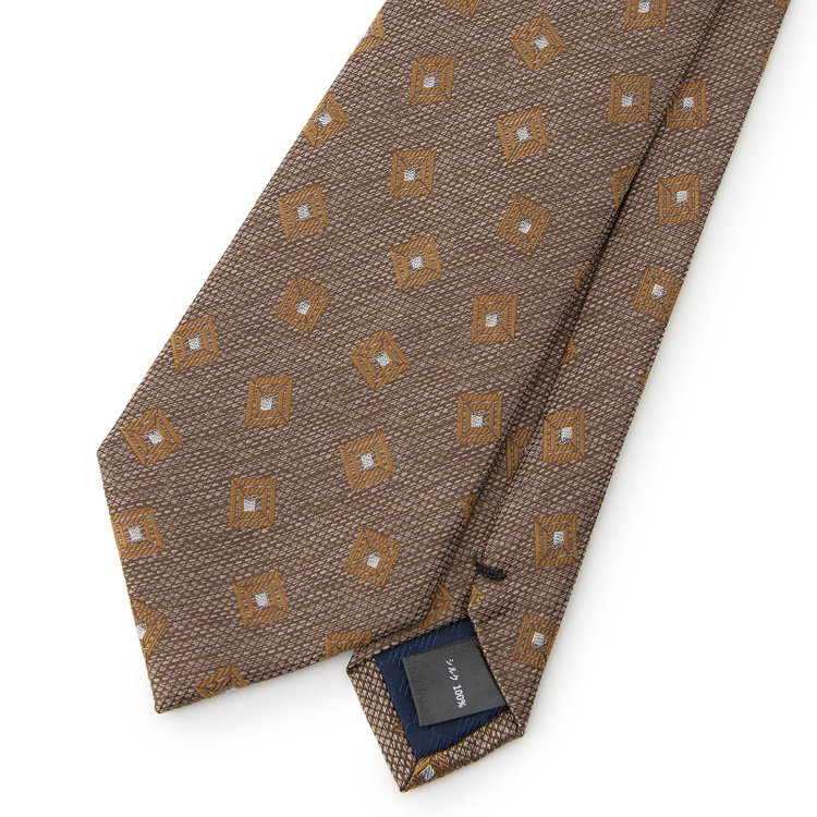 シルバーライン 【SILVER LINE】シルク小紋柄ネクタイ 8.0cm幅/ブラウン その他