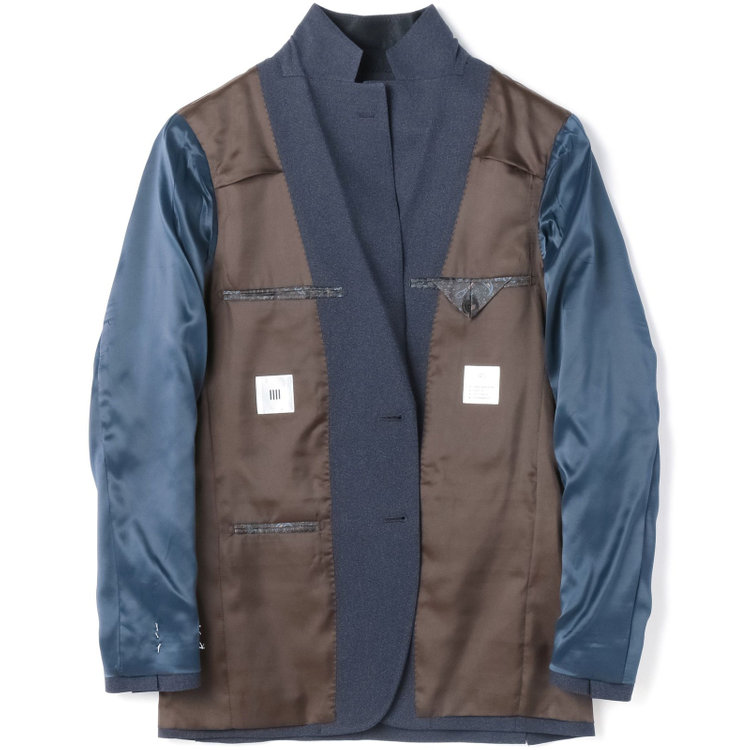 シルバーライン 【CLASSICO TAPERED】【秋冬】2釦シングルスリーピーススーツ 1タックテーパードパンツ/ネイビー/ウエストムーブ/4S SUSTAINABILITY&ECOLOGY FABRIC/※パンツ裾上げ済仕様 紺中間