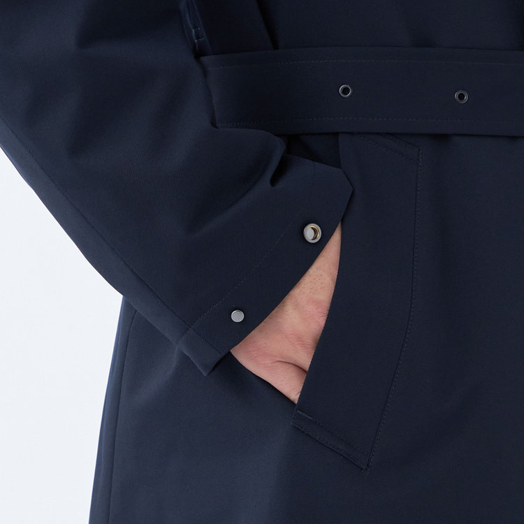 ブラックライン 【発送在庫あり】【BL】ダブルラグランベルテッドコート/ネイビー/WATERPROOF/4S SOLOTEX 紺中間