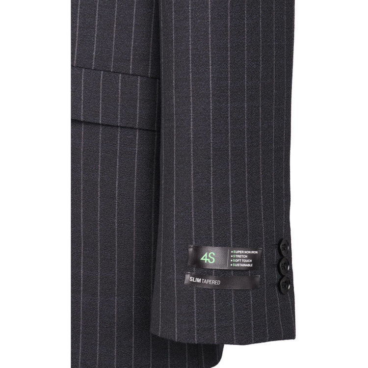 スーツセレクト 【WEB限定/OUTLET】【SLIM TAPERED_2】【春夏】2釦シングルスーツ 0タック/ネイビー×ストライプ/4S SUSTAINABILITY&ECOLOGY FABRIC ネイビー系(紺)