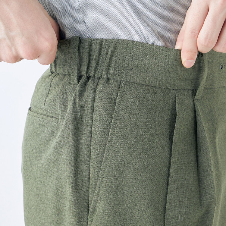 シルバーライン 【RBC】【春夏】3釦段返りシングルスーツ 2タック/カーキ/パッチポケット/ドローコード&ウエストシャーリング/※パンツ裾上げ済仕様 緑中間