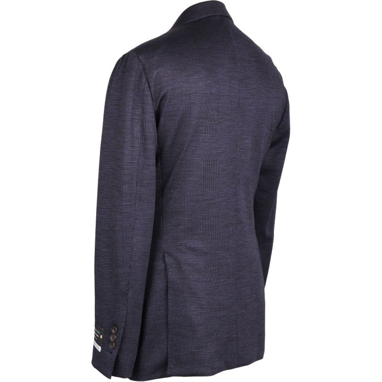 スーツセレクト 【発送在庫あり】【CLASSICO TAPERED】【秋冬】2釦シングルスーツ 2タック/ネイビー×チェック/サイドシャーリング/REDA ACTIVE/NEW ZEALAND MERINO/ニット素材 ネイビー系(紺)