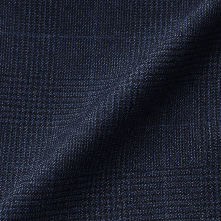 シルバーライン 【発送在庫あり】【CLASSICO TAPERED】【秋冬】スペアパンツ付き/2釦シングルスーツ 1タック/ネイビー×グレンチェックオーバーペン/ウォッシャブル/※裾上げ必要 青中間