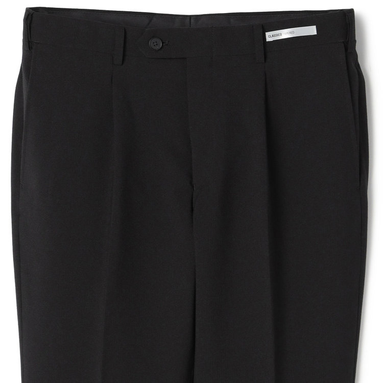 シルバーライン 【CLASSICO TAPERED】【春夏】1タックテーパードパンツ/ブラック/4S SUSTAINABILITY&ECOLOGY FABRIC/※裾上げ済仕様 黒