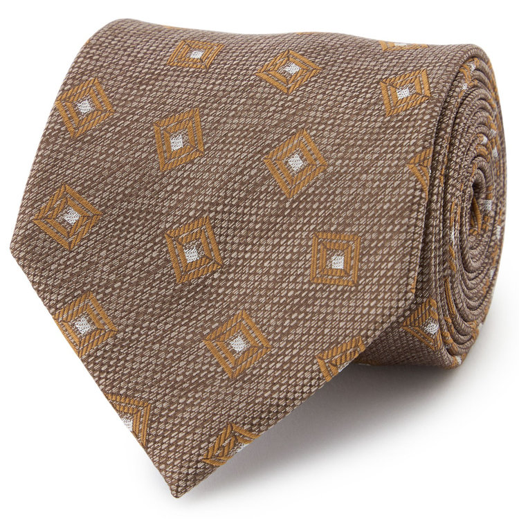 シルバーライン 【SILVER LINE】シルク小紋柄ネクタイ 8.0cm幅/ブラウン その他