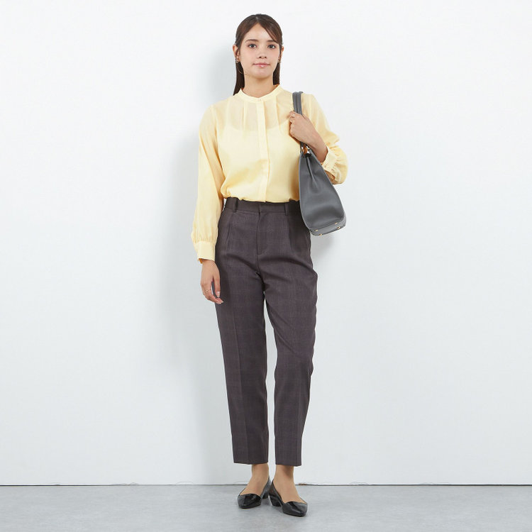 シルバーライン 【SL/長袖】バンドカラー比翼仕様/イエロー/「ストレッチ」「通気性」「吸水・速乾」 黄中間