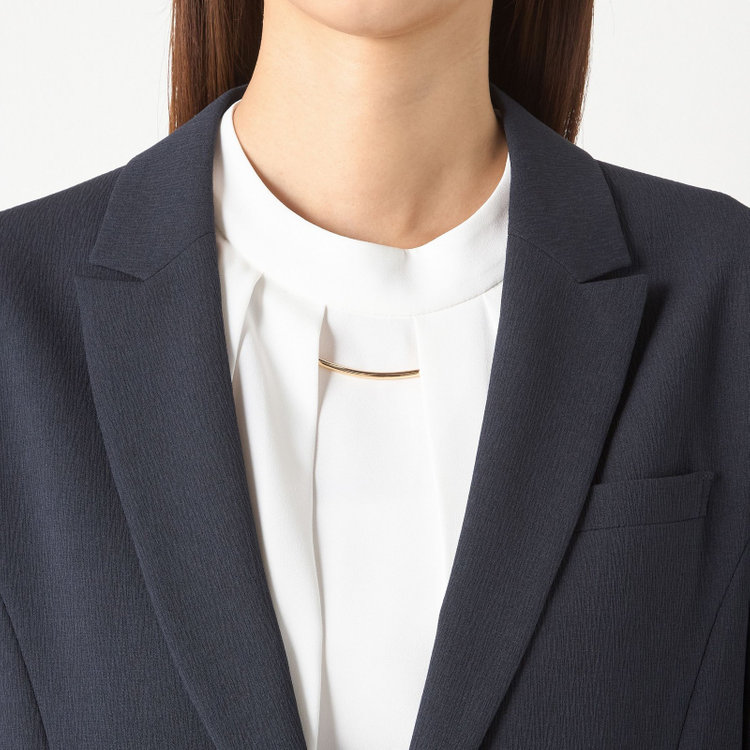 シルバーライン 【RELAX TAPERED】【春夏】1釦テーパードパンツスーツ/ネイビー/ウエストシャーリング/ウォッシャブル/4S SUSTAINABILITY&ECOLOGY FABRIC/※パンツ裾上げ済仕様 紺中間