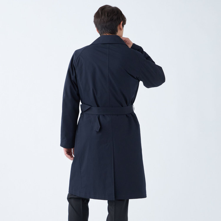 ブラックライン 【発送在庫あり】【BL】ダブルラグランベルテッドコート/ネイビー/WATERPROOF/4S SOLOTEX 紺中間