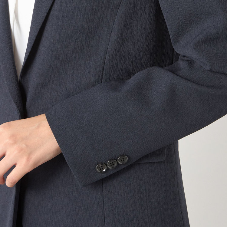 シルバーライン 【RELAX TAPERED】【春夏】1釦テーパードパンツスーツ/ネイビー/ウエストシャーリング/ウォッシャブル/4S SUSTAINABILITY&ECOLOGY FABRIC/※パンツ裾上げ済仕様 紺中間
