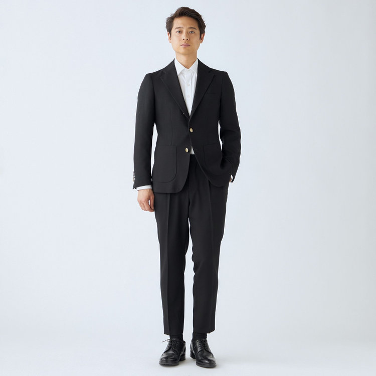 ブラックライン 【RBC】【春夏】3釦段返りジャケット/ブラック/パッチポケット/メタル釦/4S SUSTAINABILITY&ECOLOGY FABRIC 黒