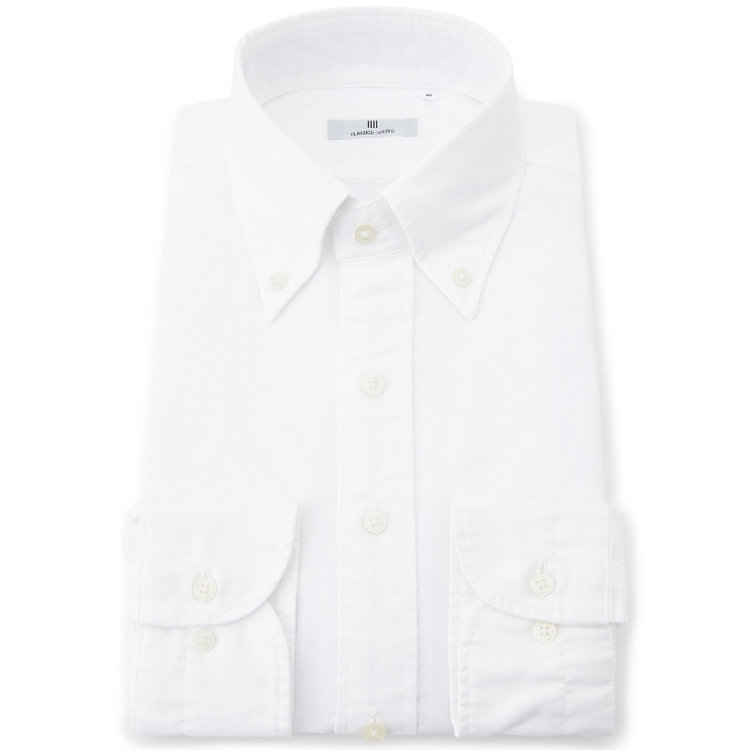 【WEB限定/OUTLET/汚れ・キズ等有】【CLASSICO TAPERED】ボタンダウンドレスワイシャツ/ホワイト