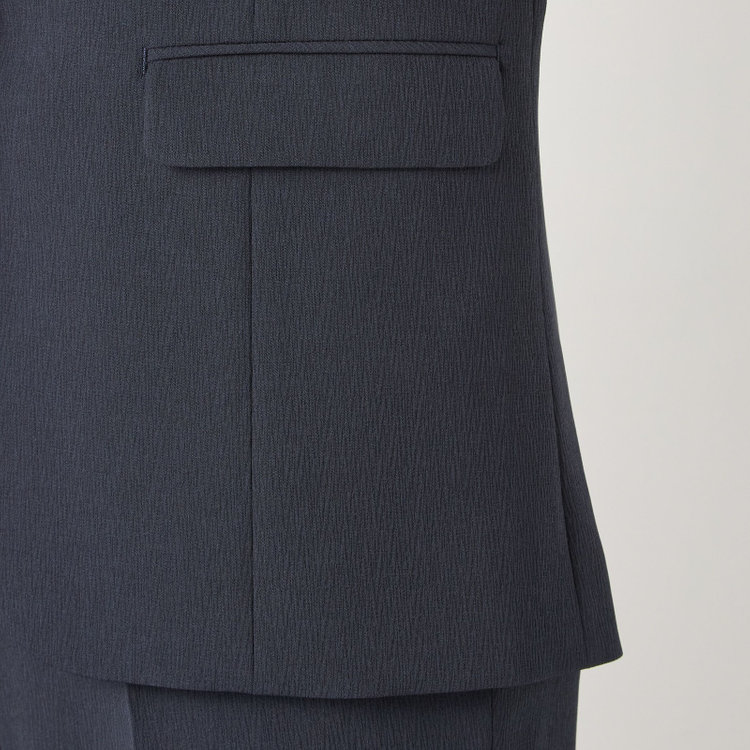 シルバーライン 【RELAX TAPERED】【春夏】1釦テーパードパンツスーツ/ネイビー/ウエストシャーリング/ウォッシャブル/4S SUSTAINABILITY&ECOLOGY FABRIC/※パンツ裾上げ済仕様 紺中間