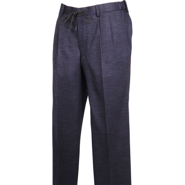 スーツセレクト 【発送在庫あり】【CLASSICO TAPERED】【秋冬】2釦シングルスーツ 2タック/ネイビー×チェック/サイドシャーリング/REDA ACTIVE/NEW ZEALAND MERINO/ニット素材 ネイビー系(紺)