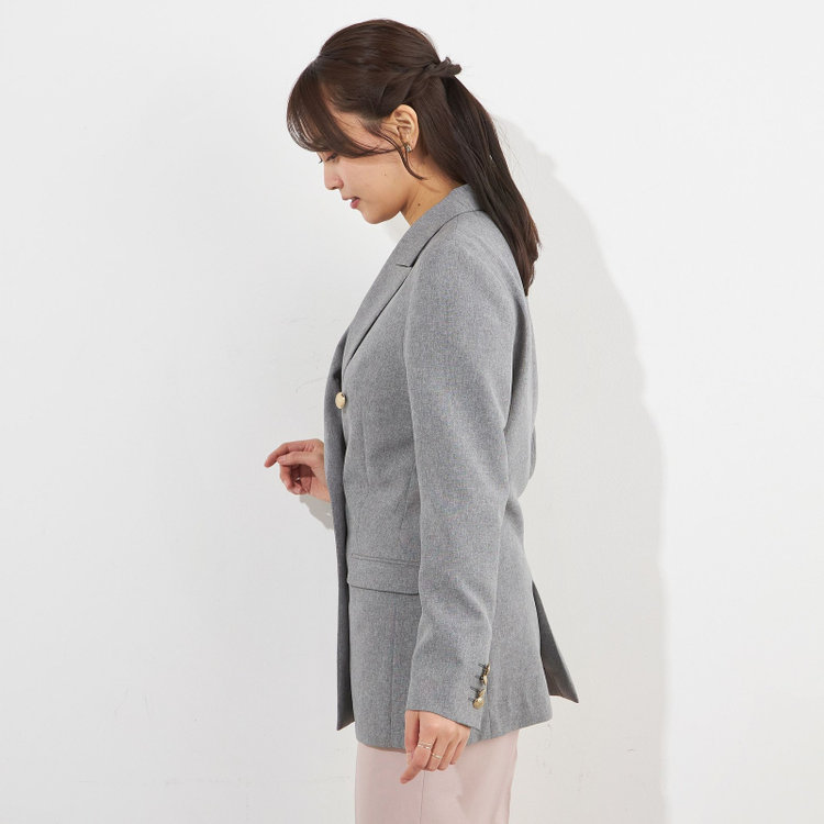 シルバーライン 【SILVER LINE】【春夏】6釦2掛けダブルブレザー/4S SUSTAINABILITY&ECOLOGY FABRIC/ライトグレー×メタル釦 グレー淡色