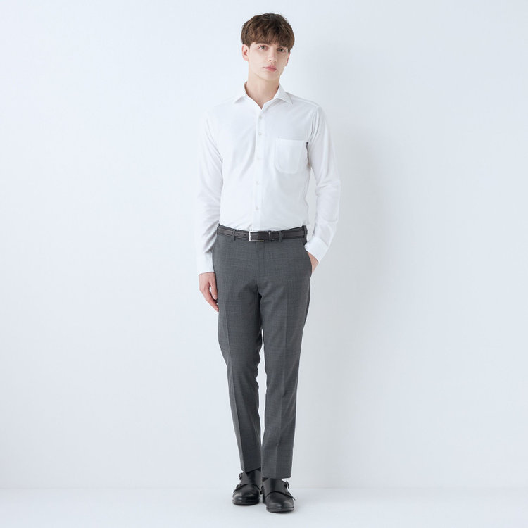 シルバーライン 【4S CROSS】【春夏】セットアップパンツ 0タック/グレー/ウエストムーブ/※裾上げ済仕様 グレー中間