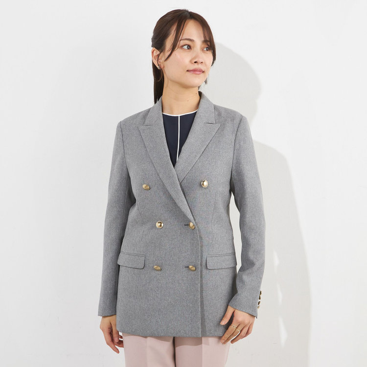シルバーライン 【SILVER LINE】【春夏】6釦2掛けダブルブレザー/4S SUSTAINABILITY&ECOLOGY FABRIC/ライトグレー×メタル釦 グレー淡色