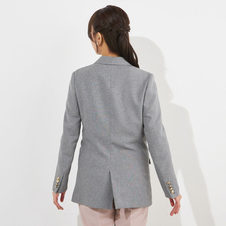 シルバーライン 【SILVER LINE】【春夏】6釦2掛けダブルブレザー/4S SUSTAINABILITY&ECOLOGY FABRIC/ライトグレー×メタル釦 グレー淡色