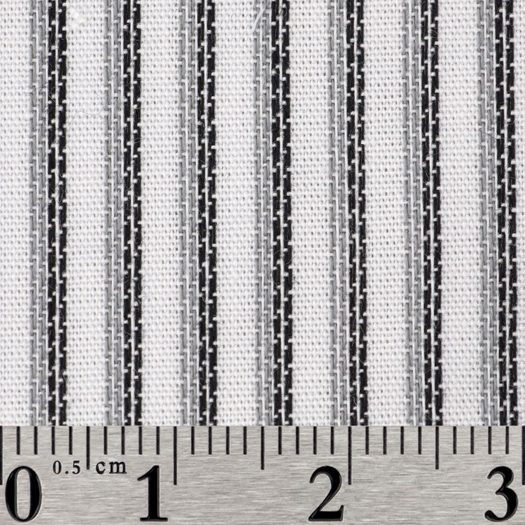 スーツセレクト 【国内縫製】【パターンオーダー】【形態安定】ワイシャツ/ホワイト×グレーストライプ(COTTON100%) グレー中間