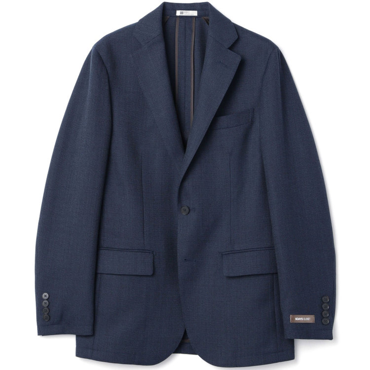 シルバーライン 【RBC】【秋冬】ウールブレンド2釦ジャケット/ネイビー×バーズアイ 紺中間