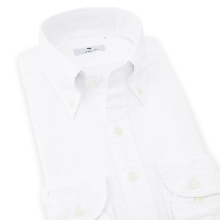 SUIT SELECT　アウトレット 【WEB限定/OUTLET/汚れ・キズ等有】【CLASSICO TAPERED】ボタンダウンドレスワイシャツ/ホワイト 白