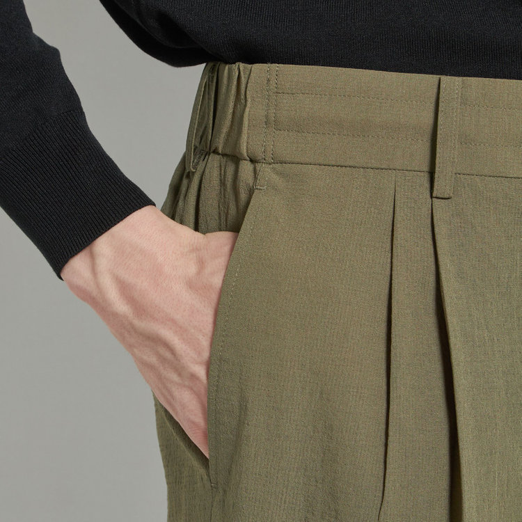 シルバーライン 【RBC】【春夏】2タックパンツ/カーキ/ウエストシャーリング仕様/4S AIR/※裾上げ必要 緑中間