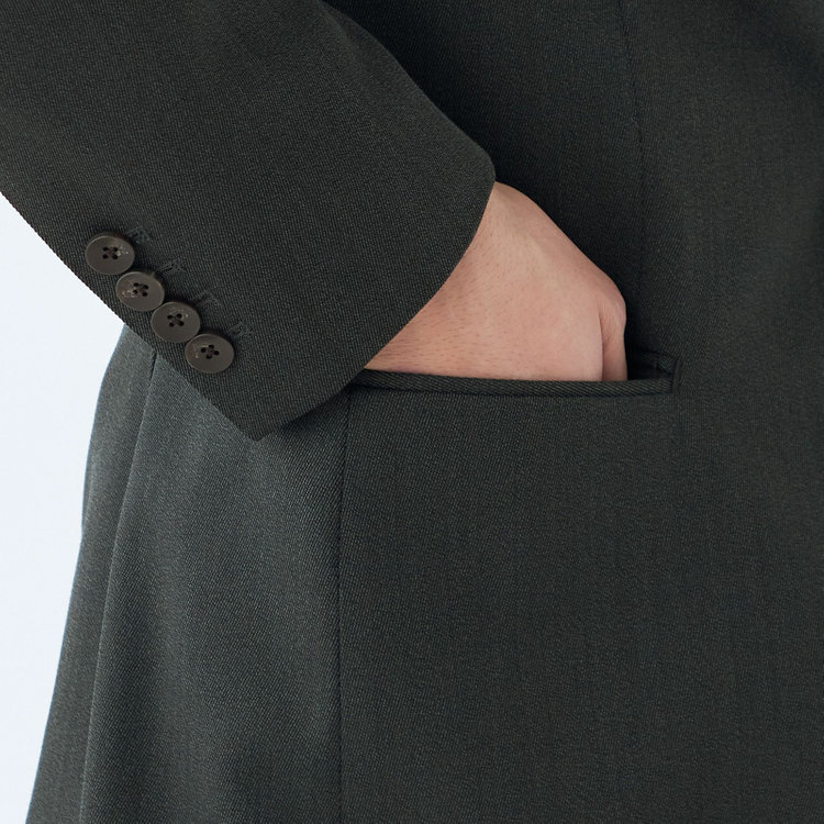 シルバーライン 【発送在庫あり】【CLASSICO TAPERED】【秋冬】3釦段返りシングルスーツ 2タック/グリーン/NEW ZEALAND WOOL MIX/※裾上げ必要 緑中間