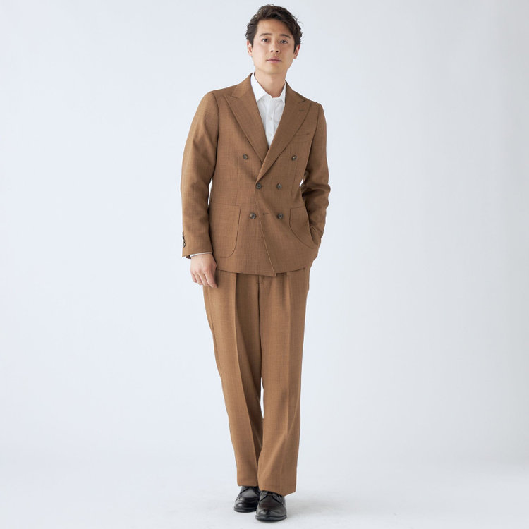 ブラックライン 【RBC】【春夏】2タックワイドパンツ/ブラウン/サイド尾錠/4S SUSTAINABILITY&ECOLOGY FABRIC/※裾上げ必要 茶中間