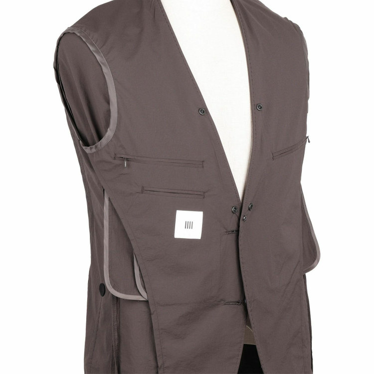 スーツセレクト 【WEB限定/OUTLET】【RBC】【春夏】スペアパンツ付き/2WAYワイドラペル＆ノーカラー2釦シングルスーツ 1タック＆2タック/ブラウングレー/ドローコード&ウエストシャーリング/※パンツ裾上げ済仕様/ウォッシャブル グレー系(灰)