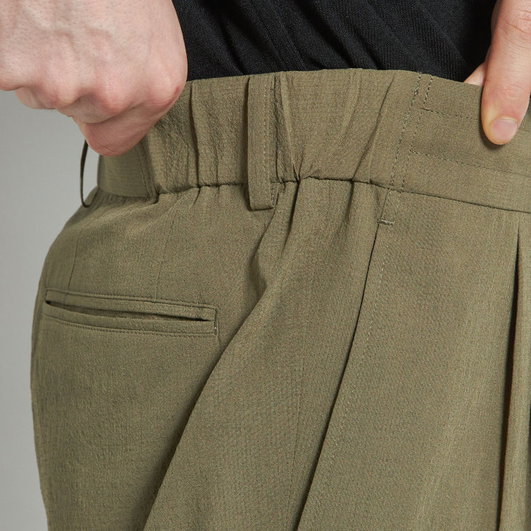 シルバーライン 【RBC】【春夏】2タックパンツ/カーキ/ウエストシャーリング仕様/4S AIR/※裾上げ必要 緑中間