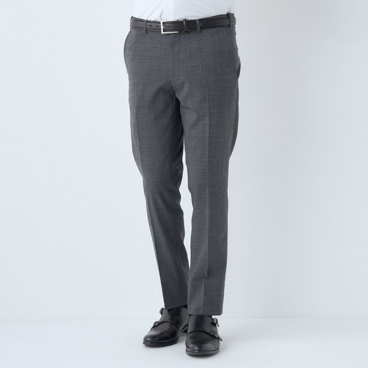 シルバーライン 【4S CROSS】【春夏】セットアップパンツ 0タック/グレー/ウエストムーブ/※裾上げ済仕様 グレー中間