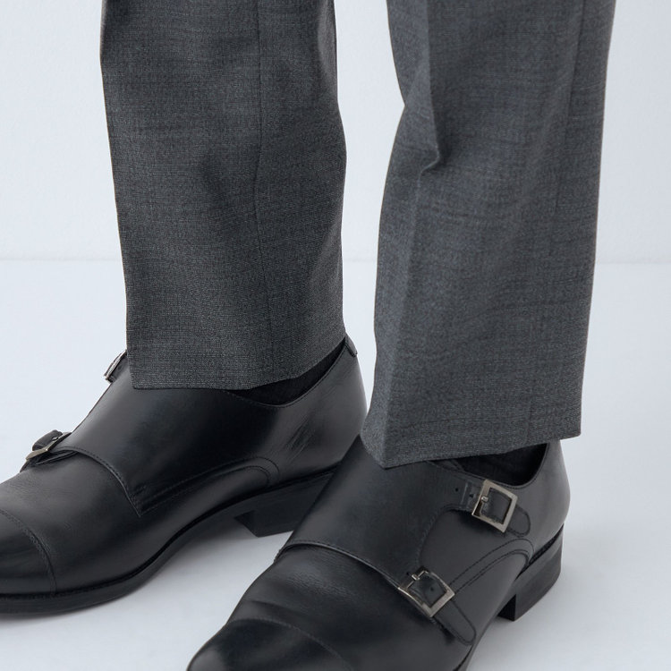 シルバーライン 【4S CROSS】【春夏】セットアップパンツ 0タック/グレー/ウエストムーブ/※裾上げ済仕様 グレー中間