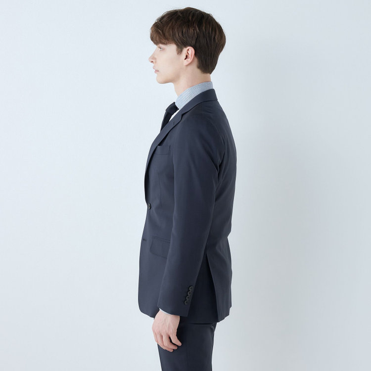 シルバーライン 【発送在庫あり】【CLASSICO TAPERED】【春夏】2釦シングルスーツ 1タック/ネイビー/ウエストムーブ/REDA ACTIVE/NEW ZEALAND MERINO/SHOWER CLEAN/※パンツ裾上げ済仕様 紺濃色