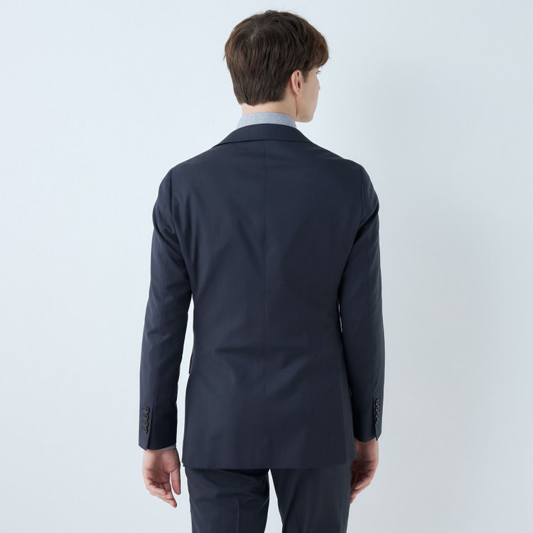 シルバーライン 【発送在庫あり】【CLASSICO TAPERED】【春夏】2釦シングルスーツ 1タック/ネイビー/ウエストムーブ/REDA ACTIVE/NEW ZEALAND MERINO/SHOWER CLEAN/※パンツ裾上げ済仕様 紺濃色