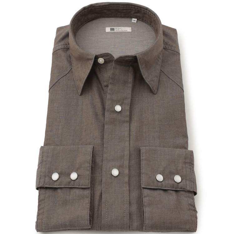 シルバーライン 【発送在庫あり】【RBC】シャツ/ブラウン 茶中間