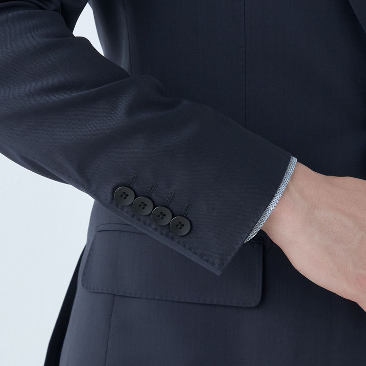 シルバーライン 【発送在庫あり】【CLASSICO TAPERED】【春夏】2釦シングルスーツ 1タック/ネイビー/ウエストムーブ/REDA ACTIVE/NEW ZEALAND MERINO/SHOWER CLEAN/※パンツ裾上げ済仕様 紺濃色