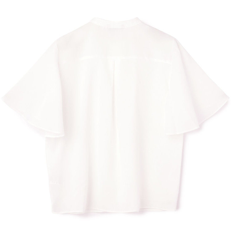 シルバーライン 【SILVER LINE】【半袖】バンドカラーブラウス/ホワイト/「ストレッチ」「通気性」「吸水・速乾」「環境負荷軽減」 白